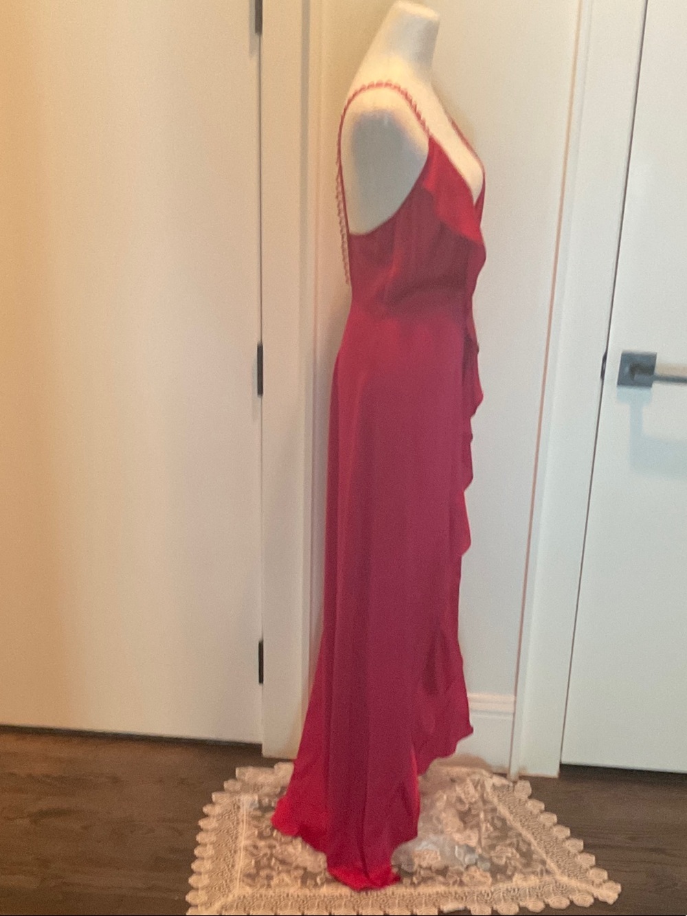 For Love & Lemons Red Ruffle-Front Maxi Dress - Picture 4 of 4